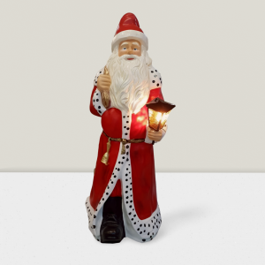 Weihnachtsmann lebensgross mit 230V-Laterne, 190 cm hoch 1