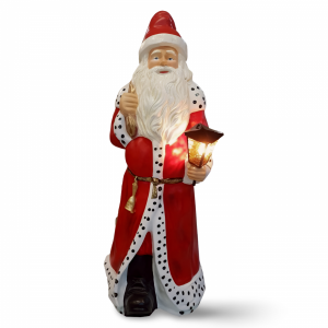 Weihnachtsmann lebensgross mit 230V-Laterne, 190 cm hoch 3