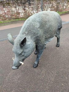 Keiler / Eber Wildschwein stehend gross, 115 cm lang