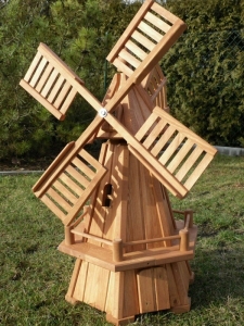 92 cm hohe Windmühle Solar als Deko 