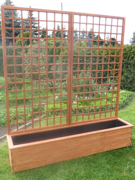 Pflanzkasten Blumenkasten mit 2 Rankgitter, 200 cm breit